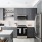 Alexandria, VA Luxury Studio Apartments - Aventon Huntington Station - Kitchen with Grey Shaker-Style Cabinets, White Quartz Countertops, and a French Door Fridge
