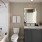 Model apartment bathroom at Aventon Huntington Station